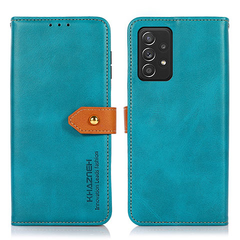 Handytasche Stand Schutzhülle Flip Leder Hülle N07P für Samsung Galaxy A52 5G Cyan