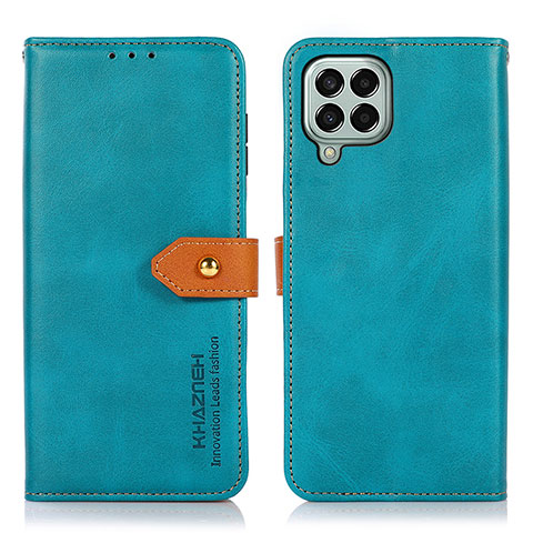 Handytasche Stand Schutzhülle Flip Leder Hülle N07P für Samsung Galaxy M33 5G Cyan