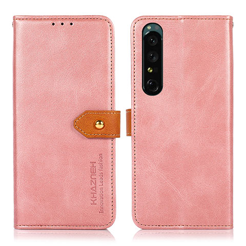 Handytasche Stand Schutzhülle Flip Leder Hülle N07P für Sony Xperia 1 III Rosa