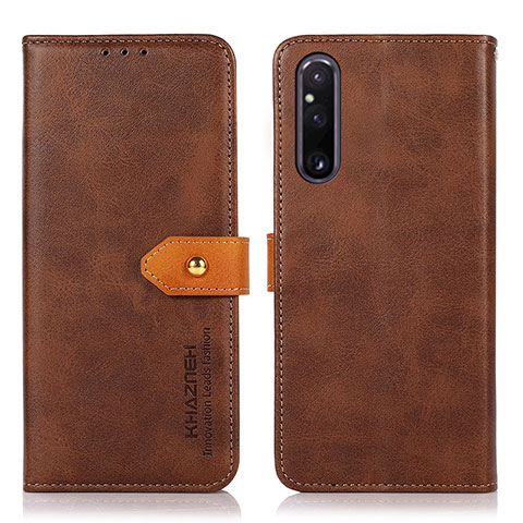 Handytasche Stand Schutzhülle Flip Leder Hülle N07P für Sony Xperia 1 V Braun