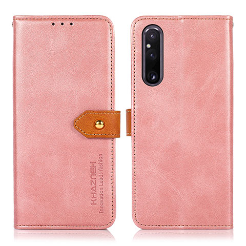 Handytasche Stand Schutzhülle Flip Leder Hülle N07P für Sony Xperia 1 V Rosa