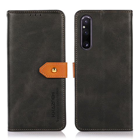 Handytasche Stand Schutzhülle Flip Leder Hülle N07P für Sony Xperia 1 V Schwarz