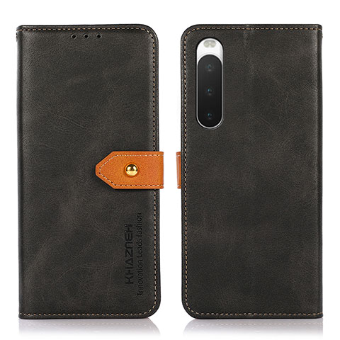 Handytasche Stand Schutzhülle Flip Leder Hülle N07P für Sony Xperia 10 V Schwarz