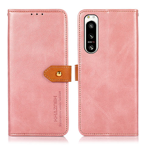 Handytasche Stand Schutzhülle Flip Leder Hülle N07P für Sony Xperia 5 IV Rosa