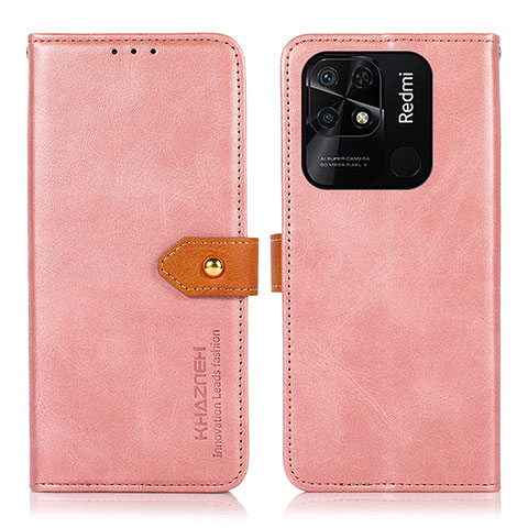 Handytasche Stand Schutzhülle Flip Leder Hülle N07P für Xiaomi Redmi 10 India Rosa