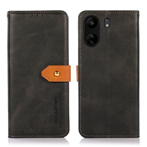 Handytasche Stand Schutzhülle Flip Leder Hülle N07P für Xiaomi Redmi 13C Schwarz