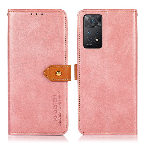 Handytasche Stand Schutzhülle Flip Leder Hülle N07P für Xiaomi Redmi Note 11 Pro 4G Rosa