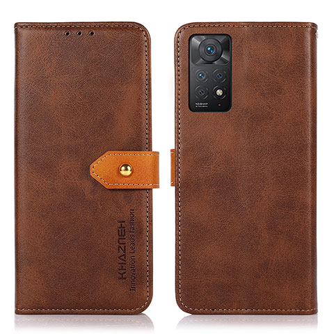 Handytasche Stand Schutzhülle Flip Leder Hülle N07P für Xiaomi Redmi Note 11 Pro 5G Braun