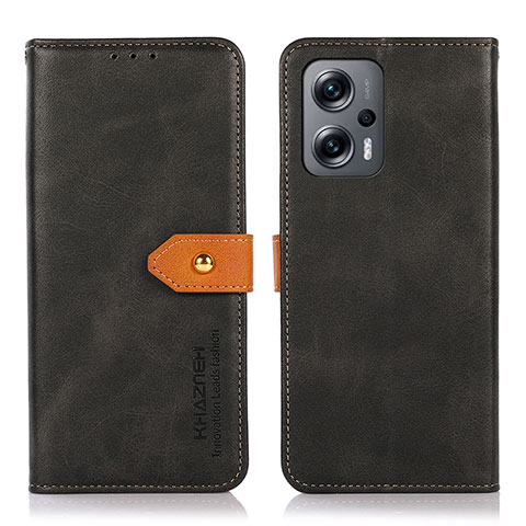 Handytasche Stand Schutzhülle Flip Leder Hülle N07P für Xiaomi Redmi Note 12 Turbo 5G Schwarz