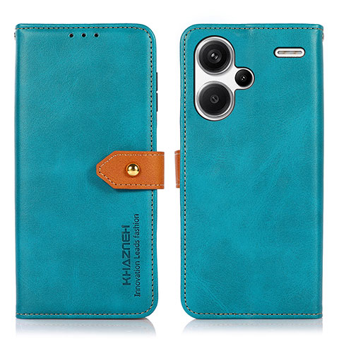 Handytasche Stand Schutzhülle Flip Leder Hülle N07P für Xiaomi Redmi Note 13 Pro+ Plus 5G Cyan