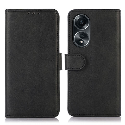 Handytasche Stand Schutzhülle Flip Leder Hülle N08P für Oppo A18 Schwarz