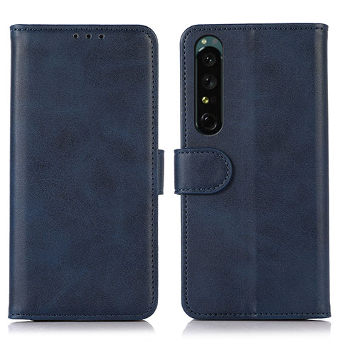 Handytasche Stand Schutzhülle Flip Leder Hülle N08P für Sony Xperia 1 IV Blau