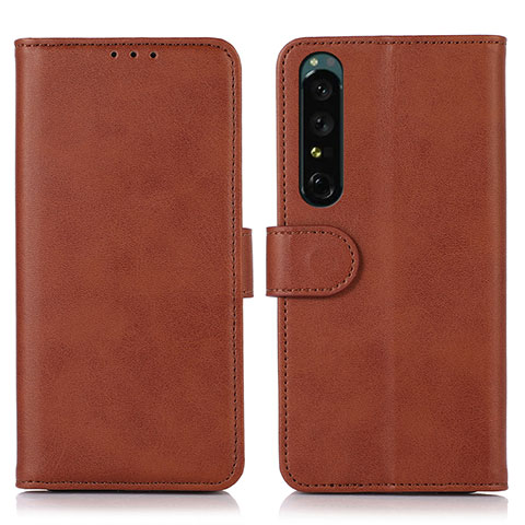 Handytasche Stand Schutzhülle Flip Leder Hülle N08P für Sony Xperia 1 IV SO-51C Braun