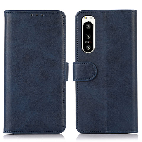 Handytasche Stand Schutzhülle Flip Leder Hülle N08P für Sony Xperia 5 IV Blau