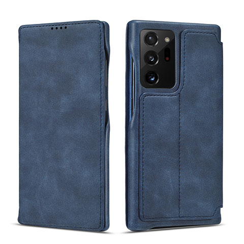 Handytasche Stand Schutzhülle Flip Leder Hülle N09 für Samsung Galaxy Note 20 Ultra 5G Blau