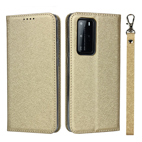 Handytasche Stand Schutzhülle Flip Leder Hülle N12 für Huawei P40 Pro Gold