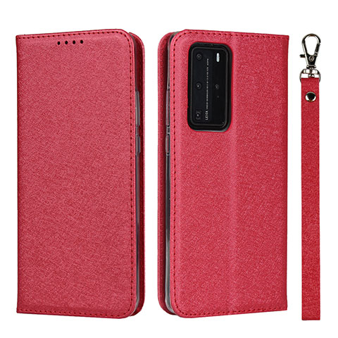 Handytasche Stand Schutzhülle Flip Leder Hülle N12 für Huawei P40 Pro Rot