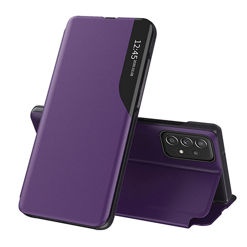 Handytasche Stand Schutzhülle Flip Leder Hülle Q01H für Samsung Galaxy A33 5G Violett