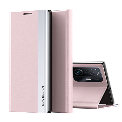 Handytasche Stand Schutzhülle Flip Leder Hülle Q01H für Xiaomi Mi 11T Pro 5G Rosegold