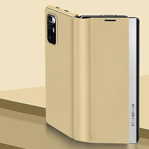 Handytasche Stand Schutzhülle Flip Leder Hülle Q01H für Xiaomi Mix Fold 5G Gold