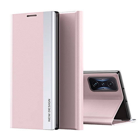 Handytasche Stand Schutzhülle Flip Leder Hülle Q01H für Xiaomi Poco F4 GT 5G Rosegold