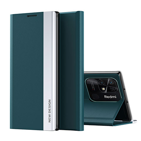 Handytasche Stand Schutzhülle Flip Leder Hülle Q01H für Xiaomi Redmi 10 Power Grün