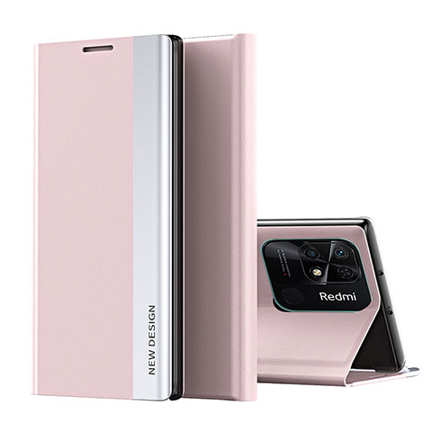 Handytasche Stand Schutzhülle Flip Leder Hülle Q01H für Xiaomi Redmi 10 Power Rosegold
