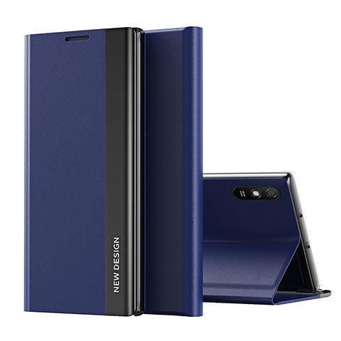 Handytasche Stand Schutzhülle Flip Leder Hülle Q01H für Xiaomi Redmi 9A Blau