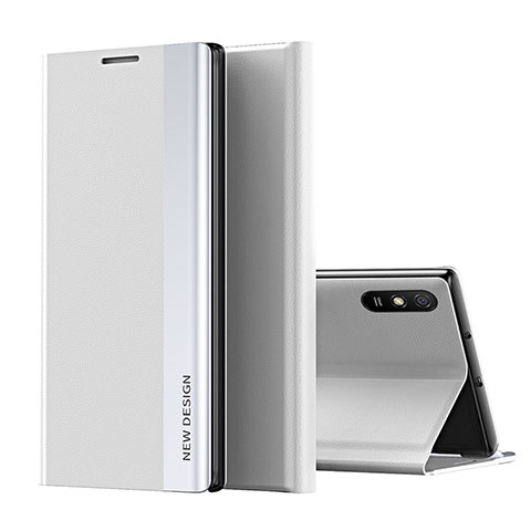 Handytasche Stand Schutzhülle Flip Leder Hülle Q01H für Xiaomi Redmi 9i Silber