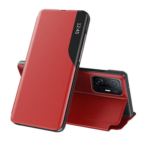 Handytasche Stand Schutzhülle Flip Leder Hülle Q02H für Xiaomi Mi 11T 5G Rot