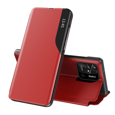 Handytasche Stand Schutzhülle Flip Leder Hülle Q02H für Xiaomi Redmi 10 India Rot