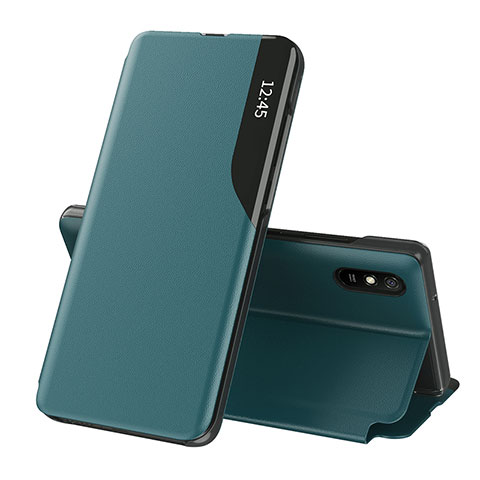 Handytasche Stand Schutzhülle Flip Leder Hülle Q02H für Xiaomi Redmi 9A Grün