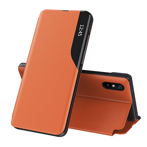 Handytasche Stand Schutzhülle Flip Leder Hülle Q02H für Xiaomi Redmi 9A Orange