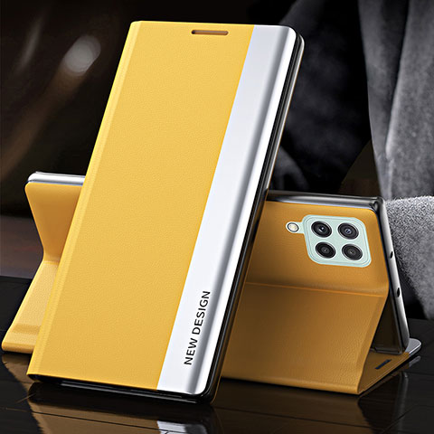 Handytasche Stand Schutzhülle Flip Leder Hülle Q03H für Samsung Galaxy M53 5G Gelb