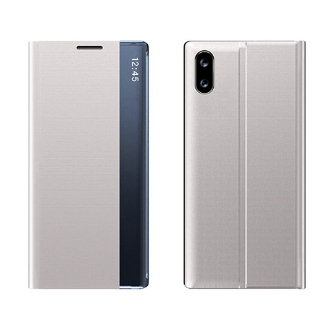 Handytasche Stand Schutzhülle Flip Leder Hülle Q04H für Xiaomi Redmi 9A Silber