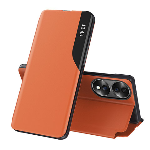 Handytasche Stand Schutzhülle Flip Leder Hülle QH1 für Huawei Honor 70 5G Orange