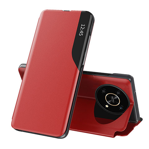 Handytasche Stand Schutzhülle Flip Leder Hülle QH1 für Huawei Honor X9 5G Rot