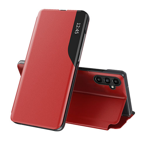 Handytasche Stand Schutzhülle Flip Leder Hülle QH1 für Samsung Galaxy A14 5G Rot