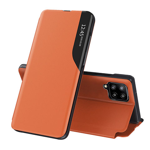 Handytasche Stand Schutzhülle Flip Leder Hülle QH1 für Samsung Galaxy A22 4G Orange