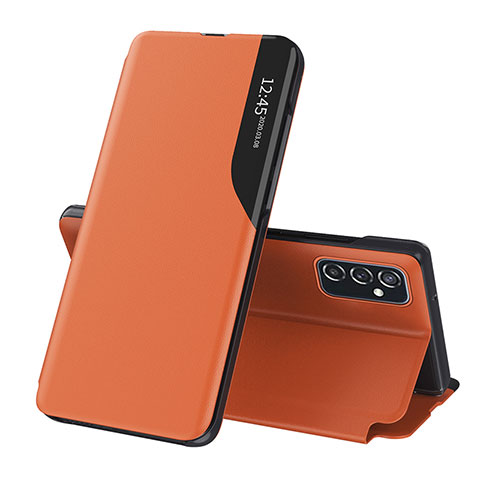 Handytasche Stand Schutzhülle Flip Leder Hülle QH1 für Samsung Galaxy M23 5G Orange