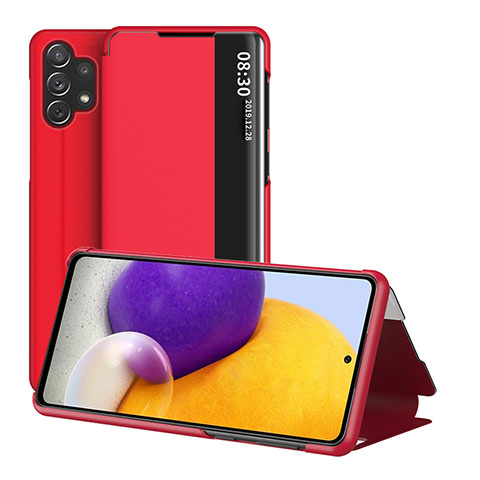 Handytasche Stand Schutzhülle Flip Leder Hülle QH1 für Samsung Galaxy M32 5G Rot