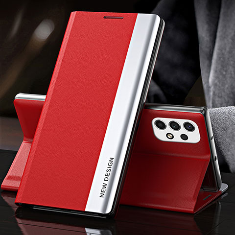 Handytasche Stand Schutzhülle Flip Leder Hülle QH2 für Samsung Galaxy A23 5G Rot