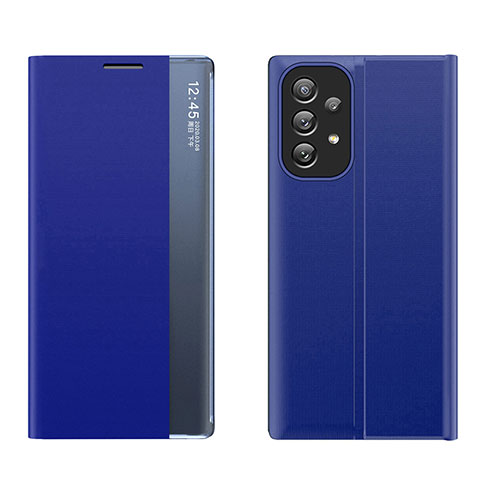 Handytasche Stand Schutzhülle Flip Leder Hülle QH2 für Samsung Galaxy A73 5G Blau