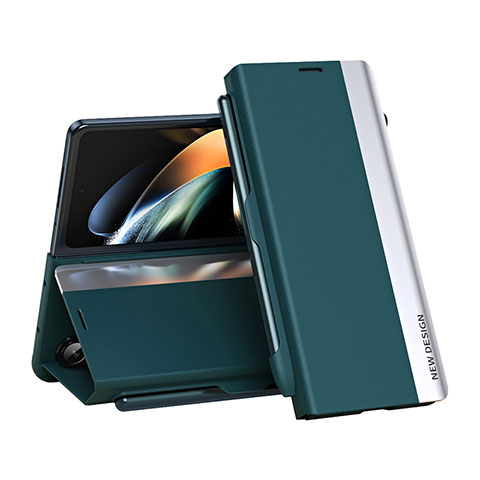 Handytasche Stand Schutzhülle Flip Leder Hülle QH2 für Samsung Galaxy Z Fold5 5G Grün