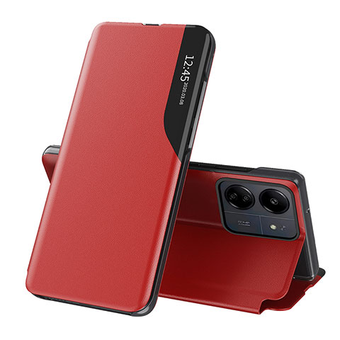 Handytasche Stand Schutzhülle Flip Leder Hülle QH3 für Xiaomi Poco C65 Rot