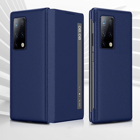 Handytasche Stand Schutzhülle Flip Leder Hülle QK2 für Huawei Mate X2 Blau