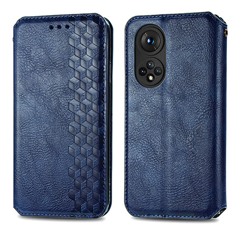 Handytasche Stand Schutzhülle Flip Leder Hülle S01D für Huawei Honor 50 5G Blau