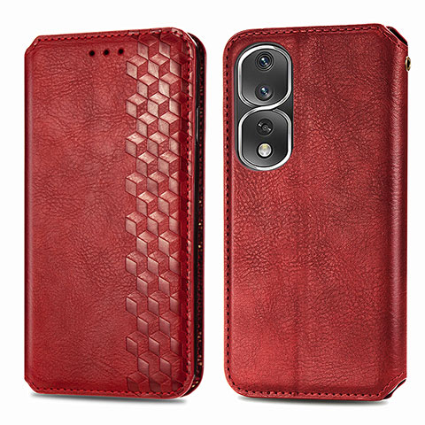 Handytasche Stand Schutzhülle Flip Leder Hülle S01D für Huawei Honor 80 Pro Flat 5G Rot