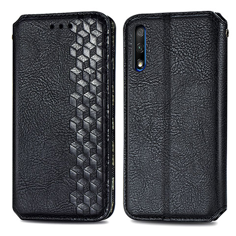 Handytasche Stand Schutzhülle Flip Leder Hülle S01D für Huawei Honor 9X Schwarz