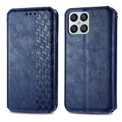 Handytasche Stand Schutzhülle Flip Leder Hülle S01D für Huawei Honor X8 4G Blau